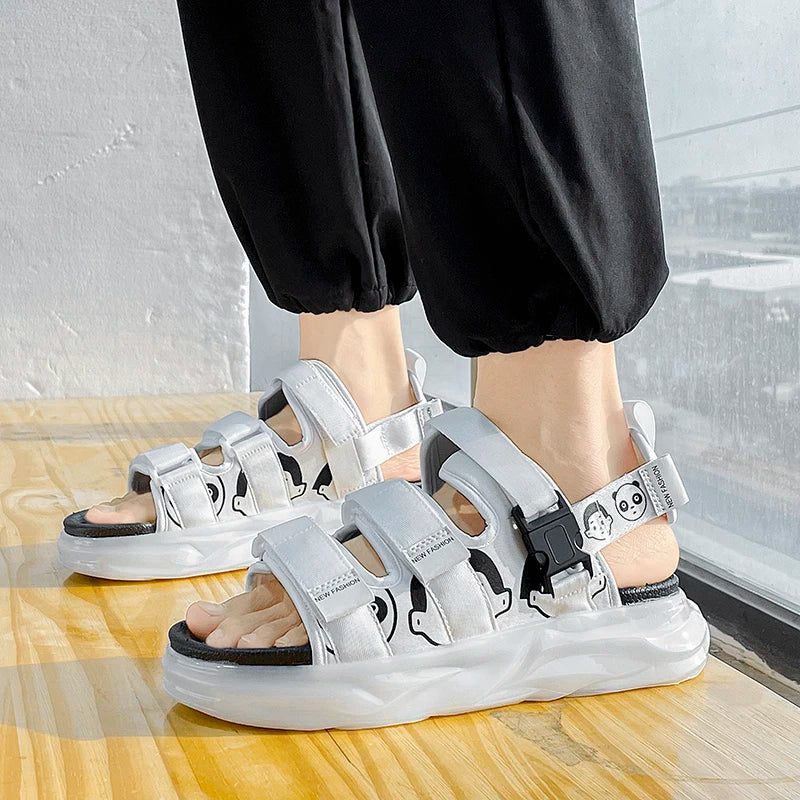 Men's casual sandals summer new soft-sole anti-slip comfortable outdoor walking sandals thick-sole driving fashion Joker Sandals
