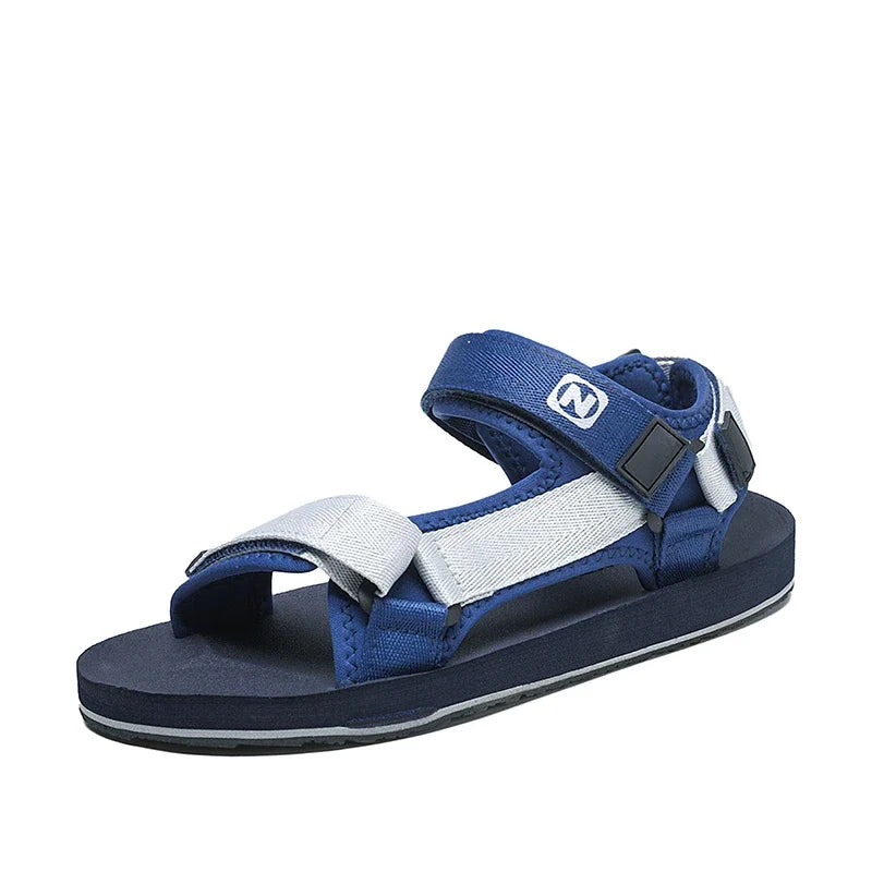 Mens Gladiator Sandals Adjustable Open Shoes Rome Style Summer Casual Flat Sandal Breathable Hook&Loop Plus Big Size 50 51 52