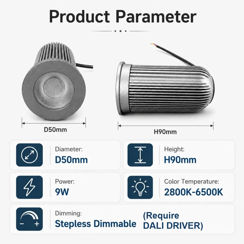 អំពូលភ្លើង LED JOYINLED 9W អាចបន្ថយពន្លឺបាន 2800-6500K អំពូលភ្លើង Downlight អំពូលភ្លើង LED AC90-265V អំពូលភ្លើងពិដានលិចក្នុងរន្ធ