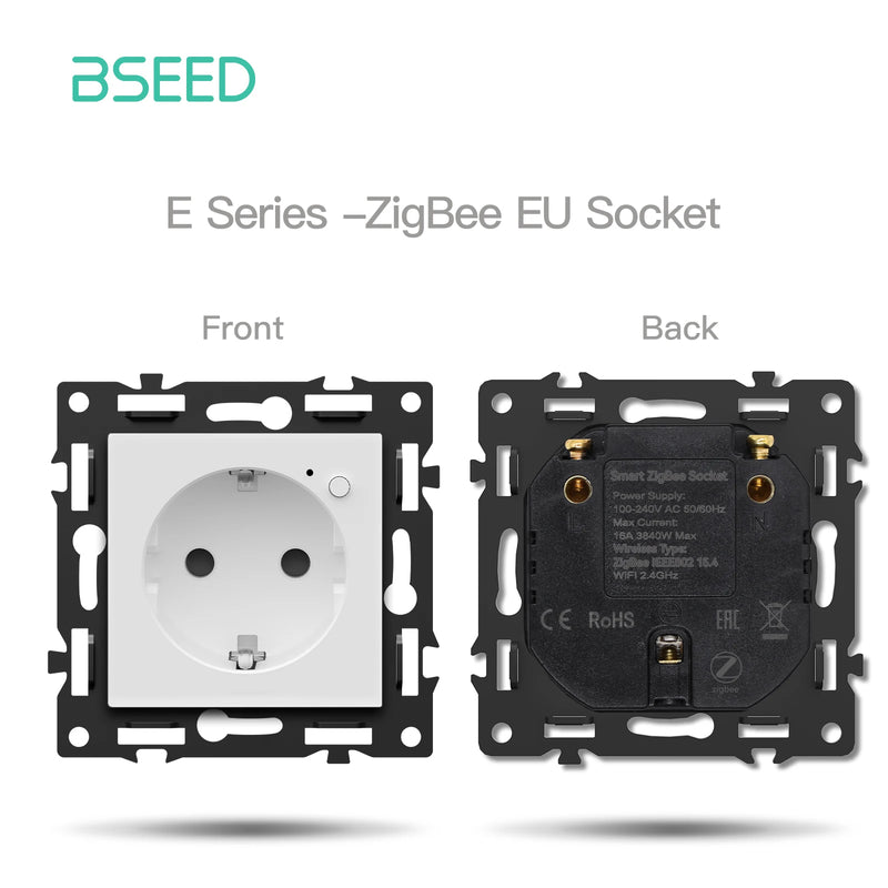 BSEED Zigbee Click Switch Module Smart Light Switch DIY Part with PC Plastic Frame Zigbee Socket Components for Home Automation