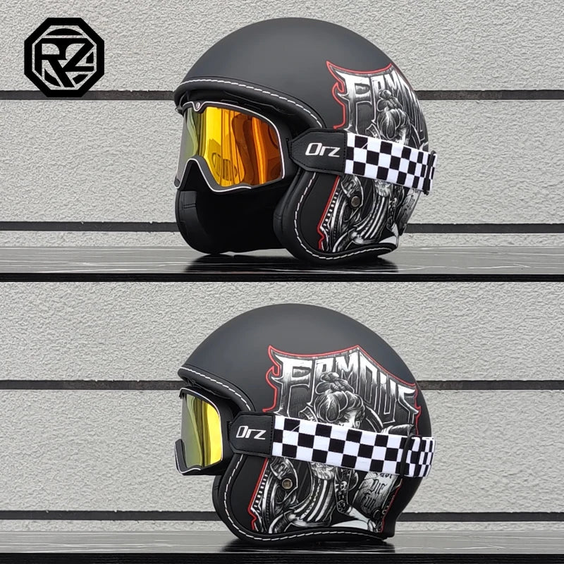 2025 High Quality Retro 3/4 Motorcycle Helmet Capacity de Moto Couple Half Helmet DOTcascos para Motos