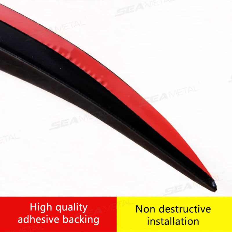 SEAMETAL 4pcs Wheel Eyebrow Anti-collision Strips Decorative Sticker Black/Carbon Fiber Decorative Strips Anti-scratch Mud Guard