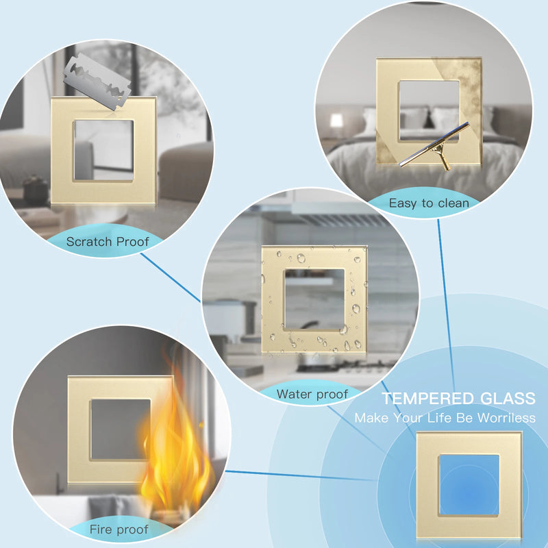 BSEED 1/2/3Gang Zigbee Touch Switch Part Glass Panel Smart Dimmer Curtain Switch DIY Part Zigbee Socket Parts With Neutral Line