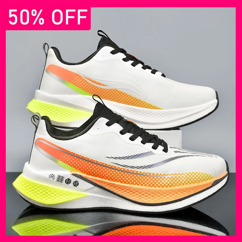 Unisex Sports Shoes Trendy Mesh Breathable Soft Thick Soled Non Slip Fitness Shoes 2026 New Outdoor Running Shoes for Men