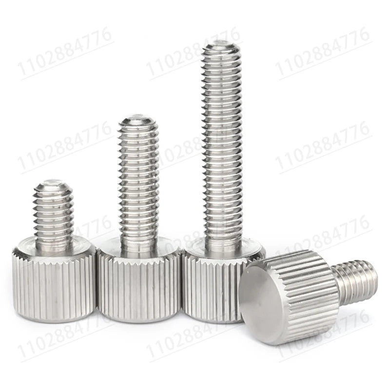 2/5Pcs M2 M2.5 M3 M4 M5 M6 M8 304 Stainless Steel Thumb Screw Plain Flat Type Metric Knurled Head Maunal Adjustment Bolt 5-30mm