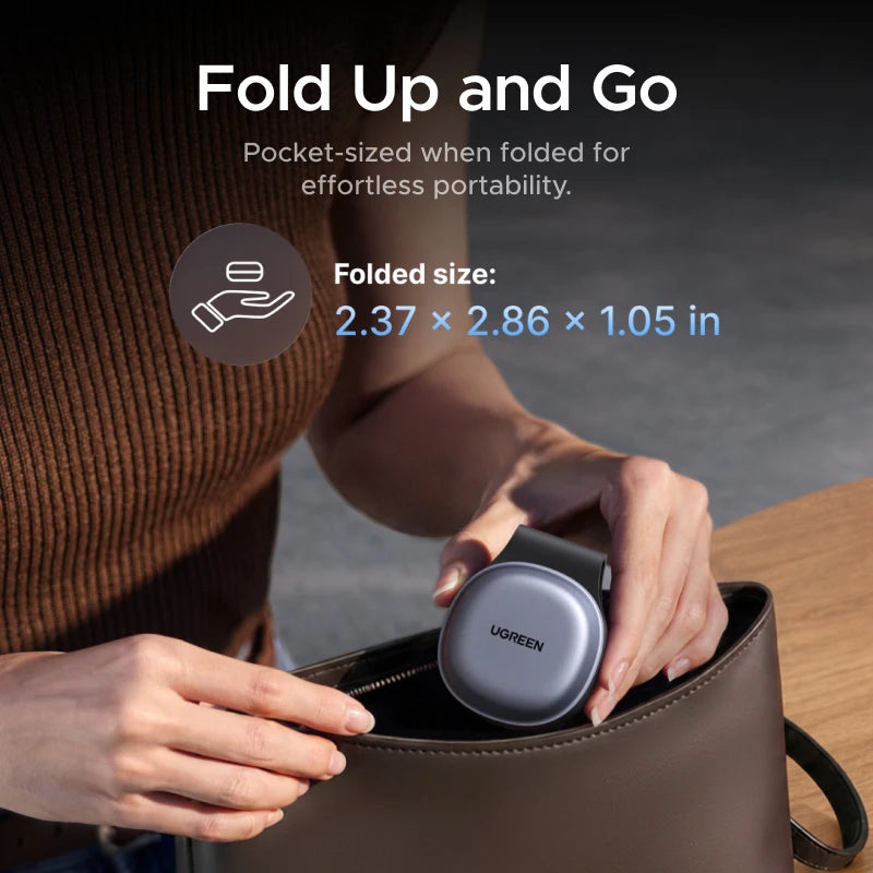 UGREEN Qi2.2 25W 2-in-1 Magnetic Wireless Charger Foldable Travel Design Charging Stand for iPhone 17 / 16 Series AirPods