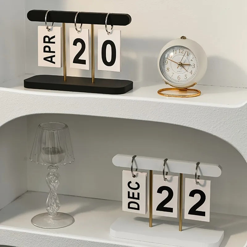 1pc Minimalist Nordic-Style Page,Turning Calendar, Perfect for Decorating Desk Or Living Room table,English text, calendar.