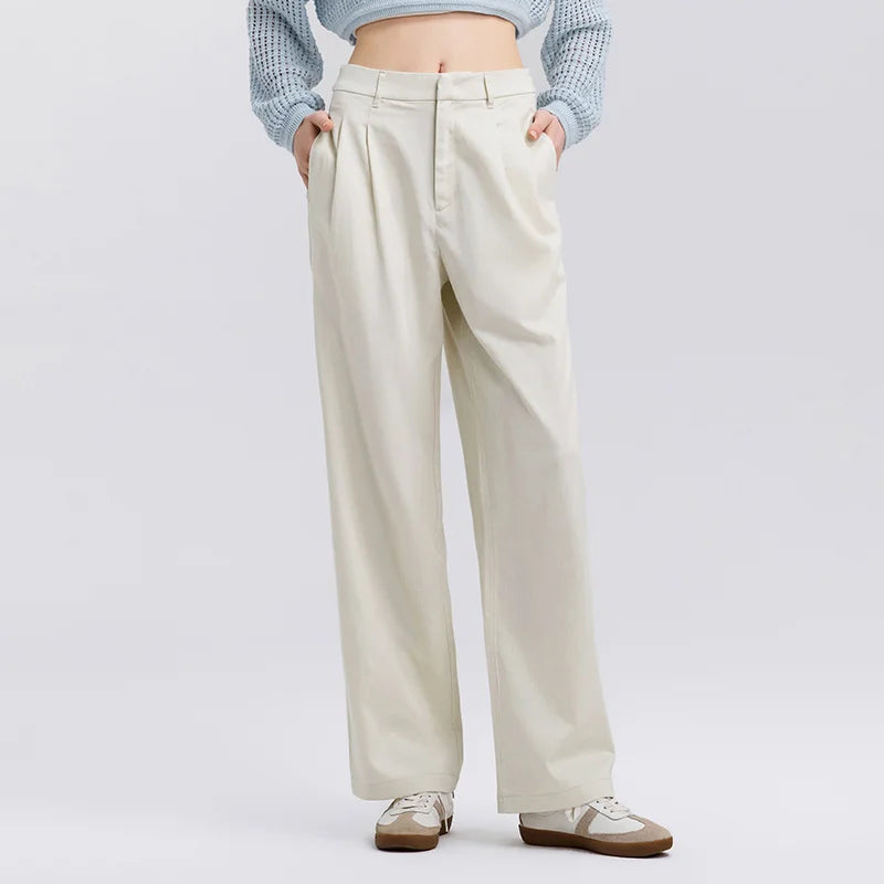 Semir Minimalist Pants Women 2026 Spring Solid Color Ins Trendy Wide Leg Casual Comfortable Daily Wear Long Trousers