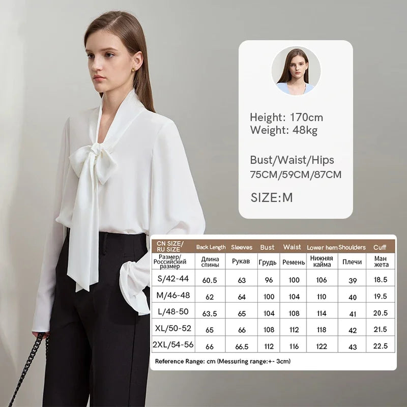 អាវ យឺត ស្រី AMII Minimalist Premium Chiffon Blouse រដូវស្លឹកឈើជ្រុះឆ្នាំ ២០២៦ ថ្មីឆើតឆាយបែបបារាំងប្រណីតសម្រាប់ធ្វើដំណើរ និងធ្វើការ អាវ យឺត រលុង សម្រាប់ ស្ត្រី 12541048