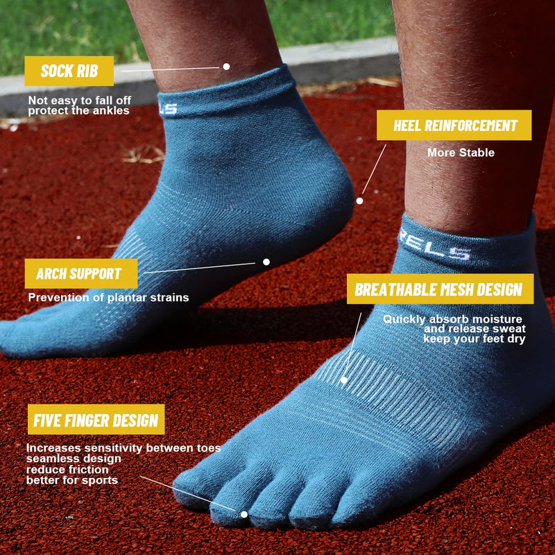 WRELS 1/3pair Toe Sock Coolmax Five Finger Running Riding Cycling Basketball Sport Moisture Wicking Sock Quick Dry Sports Socks