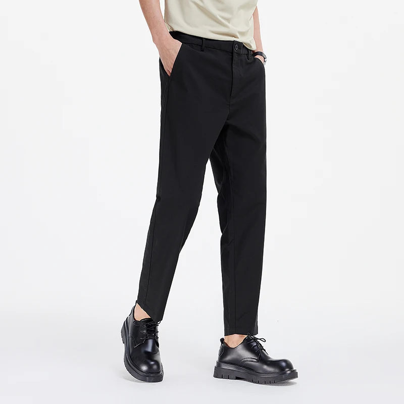 Semir Men Pants Solid 2026 Ankle Length Tapered Elastic Waist Urban Casual Everyday Style Soft Comfortable Daily Wear Trendy