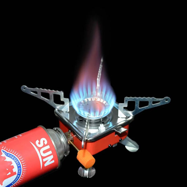Portable Burner Camping Foldable Windproof Outdoor Gas Tank Stove for Backpacking Camping Hiking Picnic Camping Burner BBQ Grill