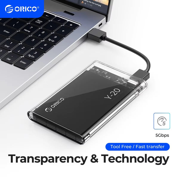 ORICO USB3.0 Type-C 2.5 Inch HDD Enclosure SATA to USB3.0 External HDD Case 5Gbps UASP Tool Free for Computer Accessorie
