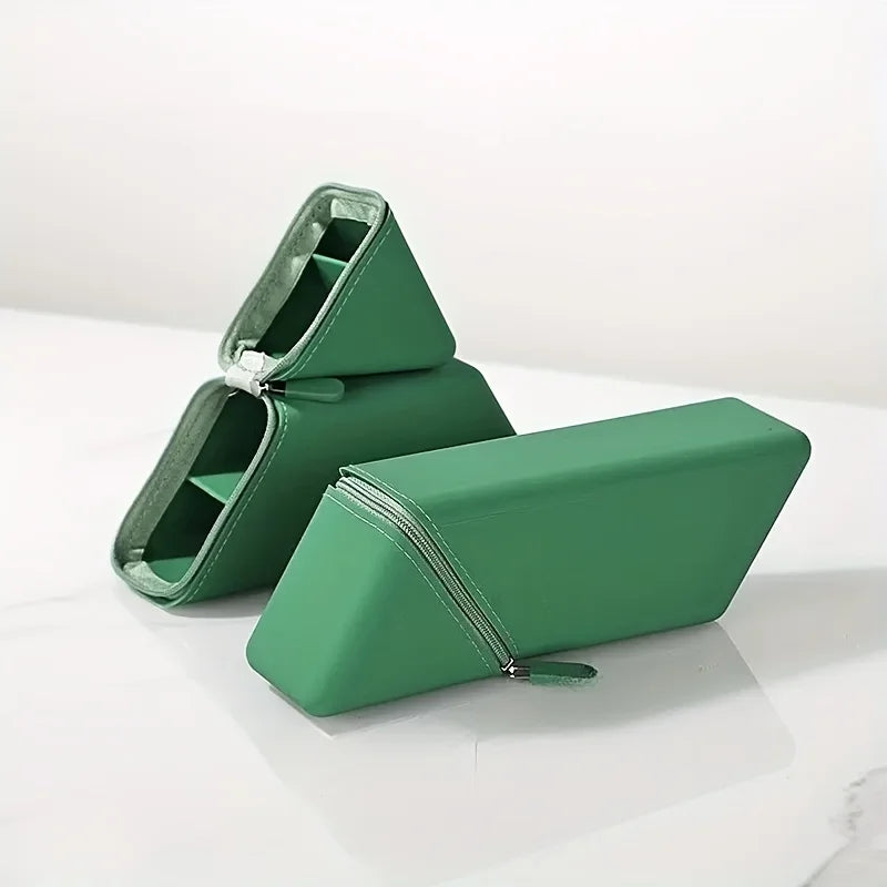 1pc Stylish Silicone Pen Holder, Foldable Large Capacity Expandable Desktop Pencil Case for Office & Study Use.Pencil Case