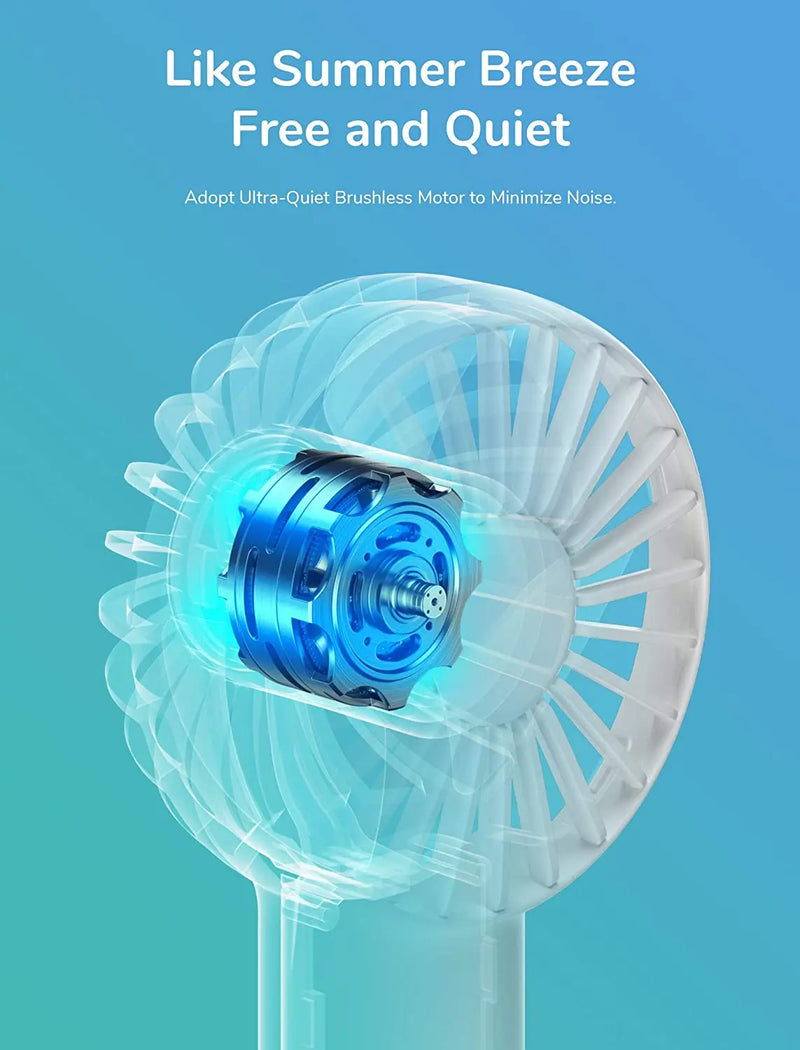 JISULIFE Mini Fan USB Silence Portable Rechargeable Handheld Fans Vertical Air Cooler 2000 mAH