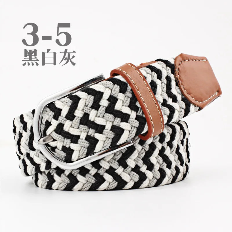 105cm Stretch Woven Belt, Unisex Canvas Belts Fashion Casual Student Belt Women Cinturon Male Waistband.