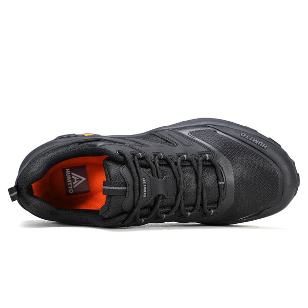HUMTTO Outdoor Shoes for Men Anti-slip Sneakers Breathable Hiking Shoes Lightweight Black Walking Trainers Casual Trekking Boots