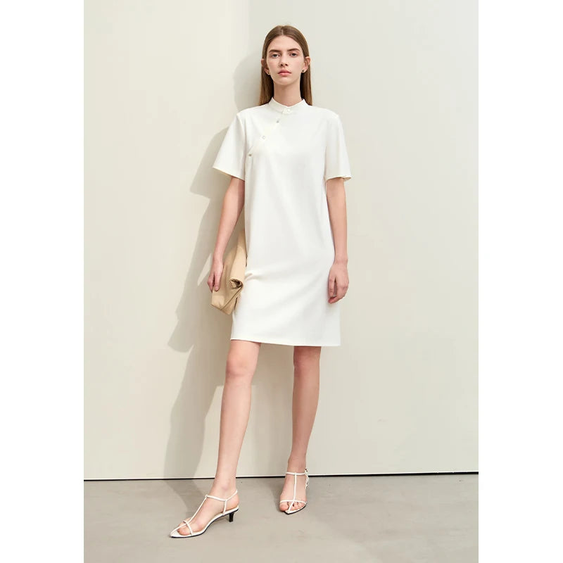 រ៉ូបរដូវក្តៅ Amii Minimalism សម្រាប់ស្ត្រីឆ្នាំ ២០២៦ ឆើតឆាយ រចនាបថចិនថ្មី ឆុងសាំ ប៉ាក់ដោយក្រណាត់រលុង រ៉ូបបែប Retro សម្លៀកបំពាក់ស្ត្រី ១២៤២២០១៨