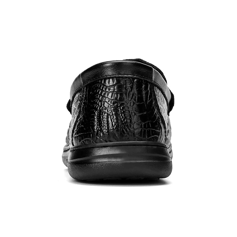 Spring Autumn Men's Slip on Loafers Leather Casual Shoes Sales Dress Boat Shoes Black Mocasines Hombre Big Size 47 48