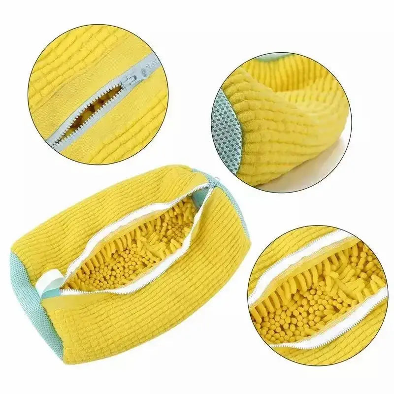 SEAMETAL 1/2PCS Washing Shoes Bag Cotton Laundry Fluffy Fibers Easily Remove Dirt Washing Bags Shoe Organizer for Car Care Tools