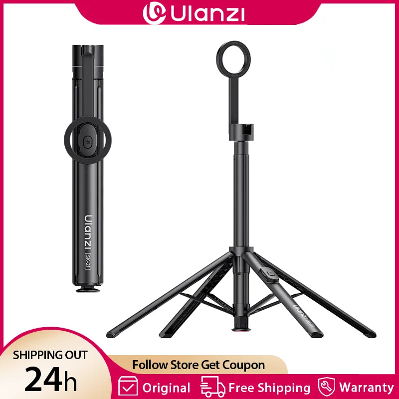 ជើងទម្រទូរស័ព្ទ Ulanzi SK-21 1.8M ម៉ាញេទិកបើកដោយស្វ័យប្រវត្តិ ជើងទម្រទូរស័ព្ទ សម្រាប់ Iphone 17 16 Pro Max Android ទូរស័ព្ទ 10M ប៊្លូធូស បញ្ជា Vlog