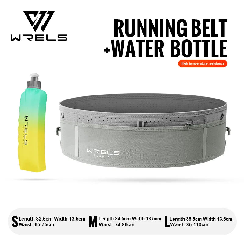 WRELS Invisible Elastic Waist Bag Unisex Waterproof Close Fitting Multi Function Fanny Pack Running Belt Marathon Cycling Bag