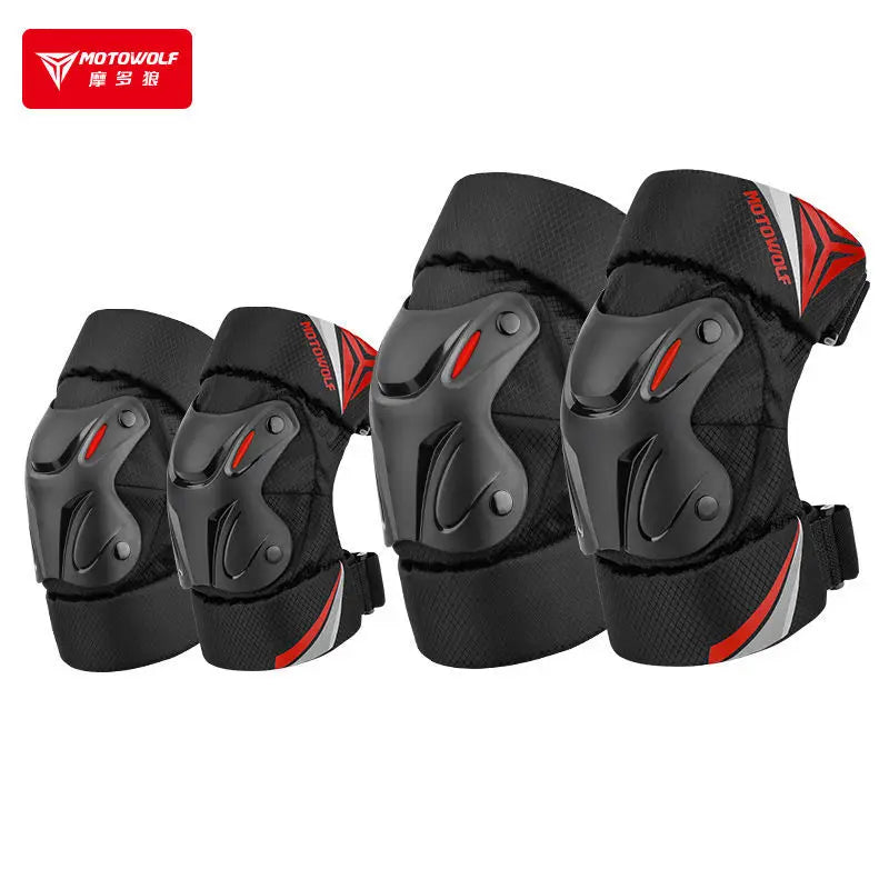 ឈុតការពារជង្គង់ម៉ូតូ Motowolf ឈុតការពារកែងដៃសម្រាប់ជិះលេងក្រៅផ្ទះបួនរដូវ ការពារការធ្លាក់ សម្រាប់បុរសស្ត្រី