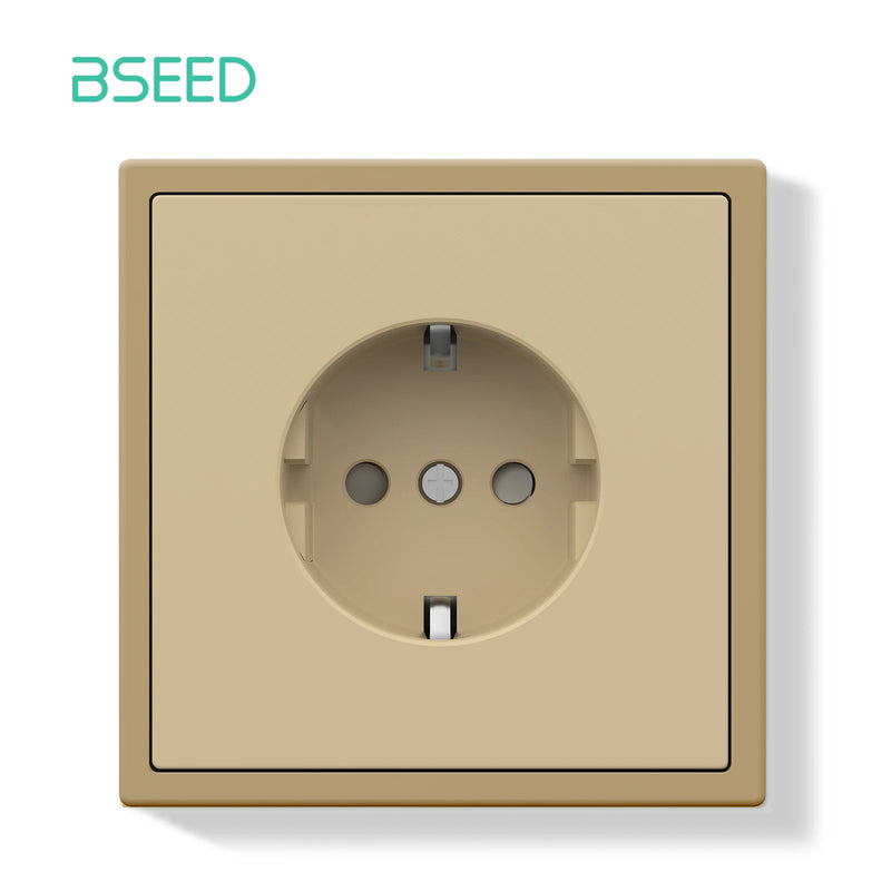 BSEED E Series 10 Value Pack Single Wall Power Socket Electrical Outlets Bulk Set White Black Plastic Frame Wall Plugs for Home