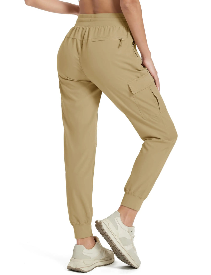 TACVASEN Quick Dry Waterproof Hiking Pants Women's Lightweight Cargo Joggers 5 Pockets Tactical Outdoor Travel Trousers