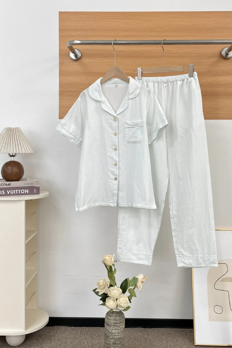 Thin Pajamas for Lady Two-Piece Women's Set Pure Cotton Short Sleeve Pijama Pajamas Woman Night Clothes Summer Clothes Sleepwear