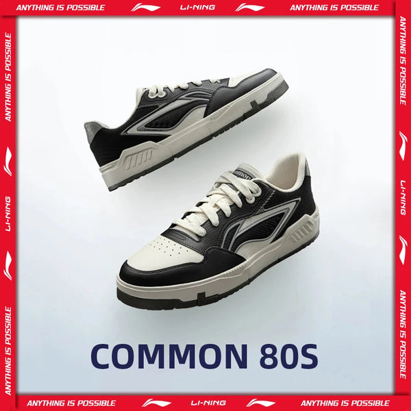 ស្បែកជើងបុរស Li-Ning COMMON 80S Lifestyle ស្បែកជើងកីឡាបែបបុរាណ ងាយស្រួលពាក់ ស្បែកជើងកីឡាបែប LiNing បែបបុរាណ AGCW037