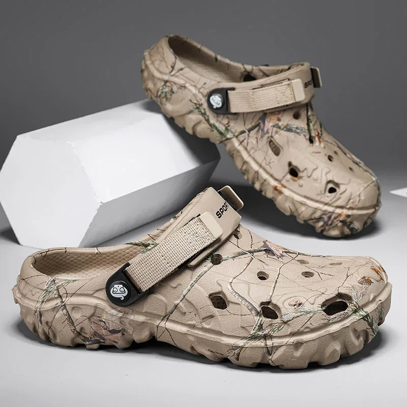 Wide Toe Beach Sandals for Men Holes Shoes Breathable Summer Rubber Slippers Garden Shoes Clogs Lightweight Big Size 49 50 51