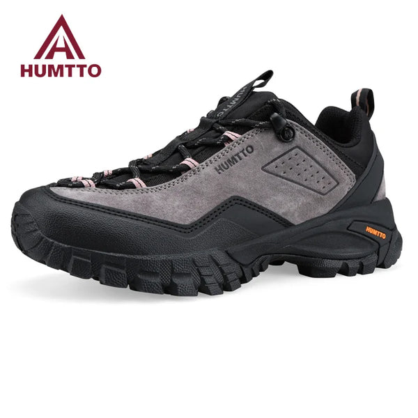 HUMTTO Genuine Leather Womens Hiking Shoes Winter Outdoor Breathable Trekking Shoes Women Non-slip Cushioning Sneakers for Woman