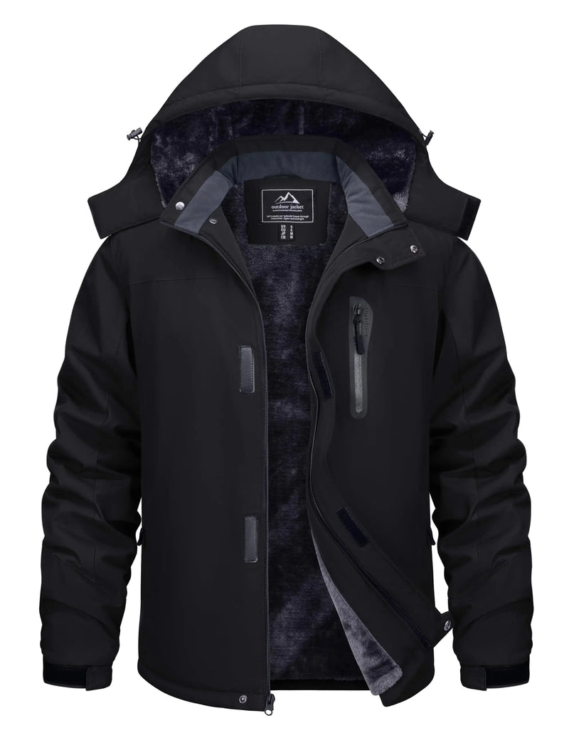 TACVASEN Winter Thicken Ski Snowboard Jacket Mens Fleece Waterproof Hiking Jackets Outdoor Mountain Trekking Windbreaker Parka