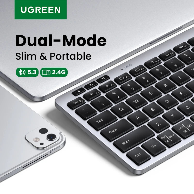 UGREEN Wireless Keyboard Bluetooth 5.3 & 2.4G Wireless Russian/EN 78 Keycaps For MacBook iPad PC Tablet