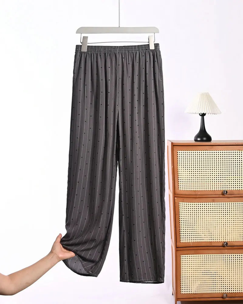 Floral Pajamas Pants Woman Nightwear Spring Summer Loose Sleeping Bottoms Lounge Home Wear Elastic Waist Sleepwear Trousers