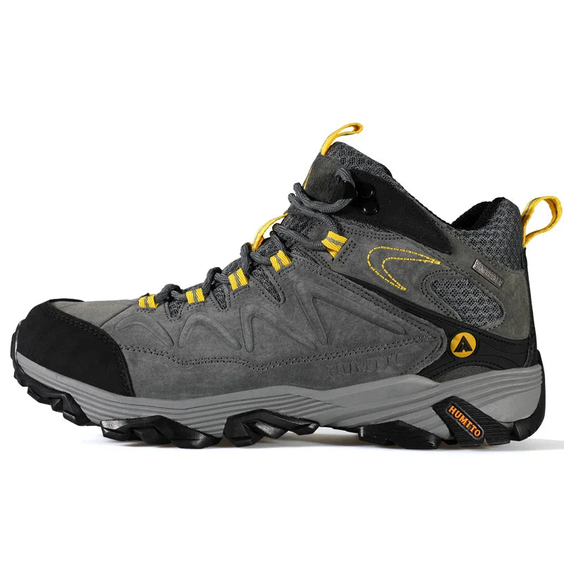 HUMTTO Hiking Shoes for Men Leather Waterproof Climbing Sneakers 2024 Sport Hunting Trekking Boots Breathable Outdoor Mens Shoes
