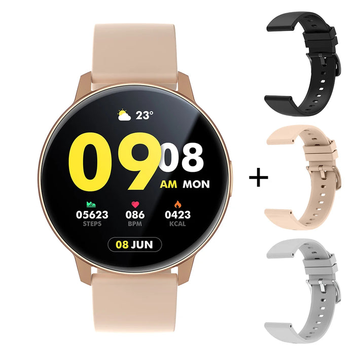 COLMI i31 Smartwatch 1.43'' AMOLED Display 100 Sports Modes 7 Day Battery Life Support Always On Display Smart Watch Men Women Gold With 3 Strap