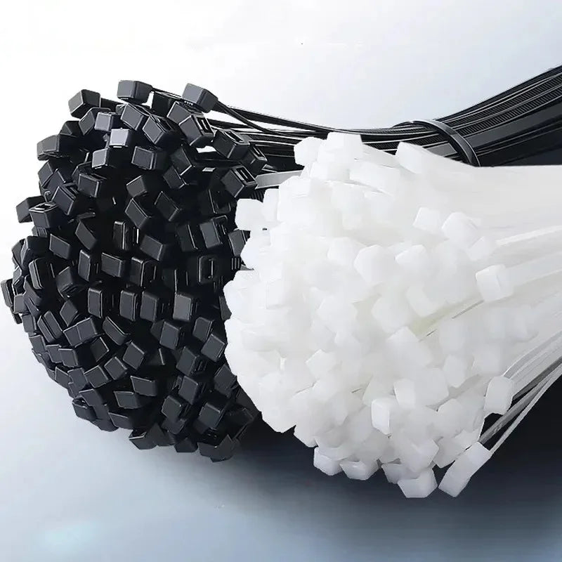 100-1000 PCS Self-locking Plastic Nylon Tie Black Fastening Strap Cable-Tie-Set Cable Zip Tie Fastening Ring Zip Wraps Strap Tie
