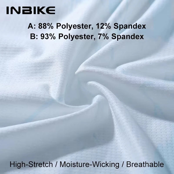 INBIKE Men's Cycling Bib Shorts Set Summer Quick Dry Short Sleeve Jersey Road Bike MTB Clothing Man Biking Suit with Pockets