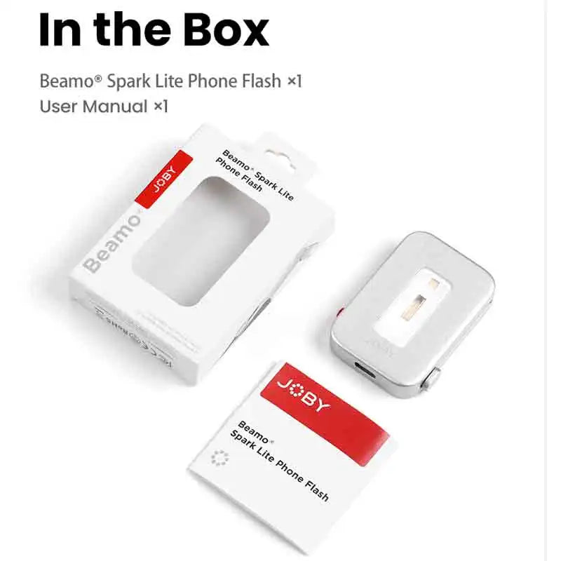 ភ្លើងពិលទូរស័ព្ទ JOBY BM06 Beamo® Spark Lite សម្រាប់ទូរស័ព្ទ iPhone 18 17 16 15 Pro Max ភ្លើងបំពេញខ្នាតតូច 5600K ភ្លើងវីដេអូ ភ្លើង Selfie