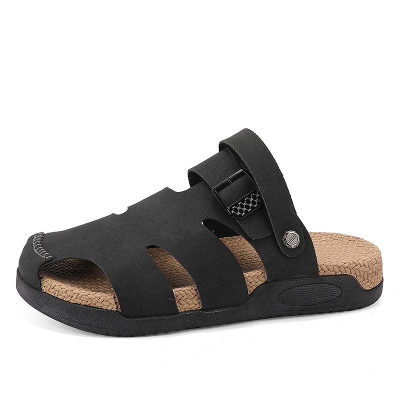 Men's Fashion One strap sandals summer new soft sole Anti slip Quick Dry light walking casual Slide outdoor Beach pool sandals
