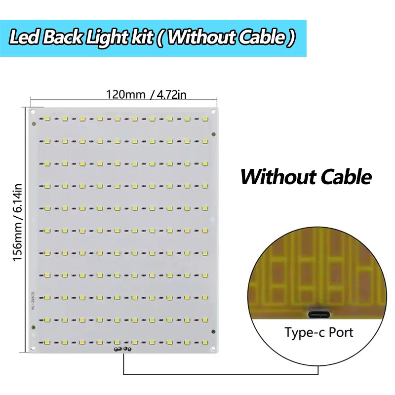សម្រាប់ឧបករណ៍ចង្កៀង LED របស់ Bambu Lab ឈុតភ្លើង LED ដែលអាចលៃតម្រូវបាន គ្រឿងបន្លាស់ផ្នែករឹង DIY ម៉ូដែលពន្លឺពណ៌ស/ត្រជាក់/ក្តៅ ដោយគ្មានសំបកចង្កៀង 001