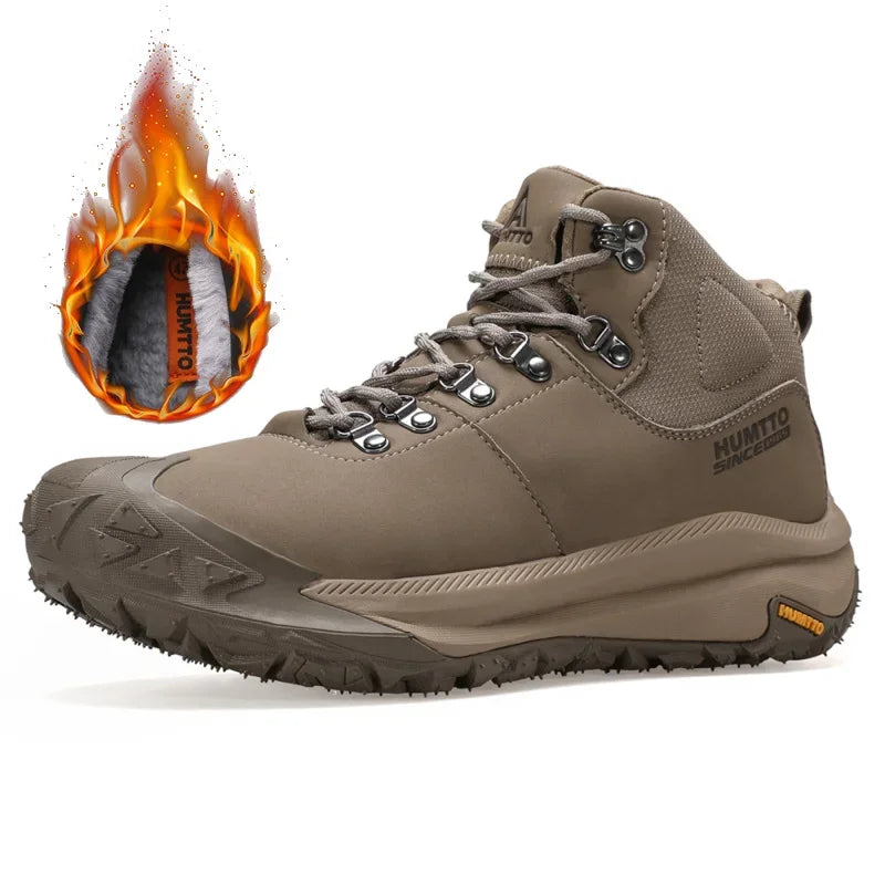 HUMTTO Keep Warm Hiking Shoes for Men Non-slip Trekking Boots Breathable Outdoor Men's Sports Shoes Winter Designer Sneakers Man