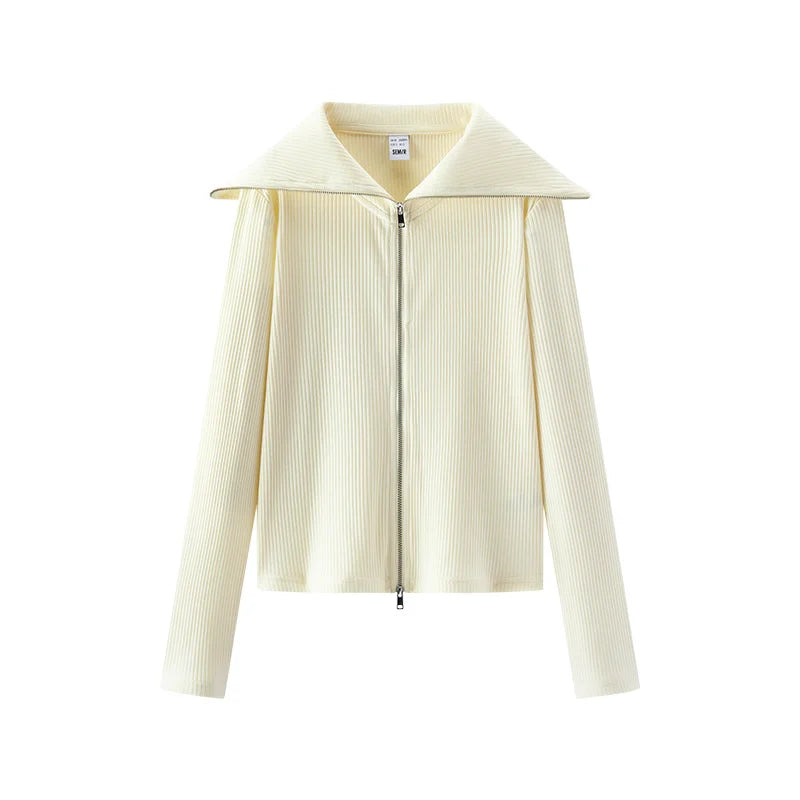 Semir Women Jacket Large Lapel Slim Short Minimal Smart Casual Style Autumn Lightweight Outerwear Daily Wear 2026