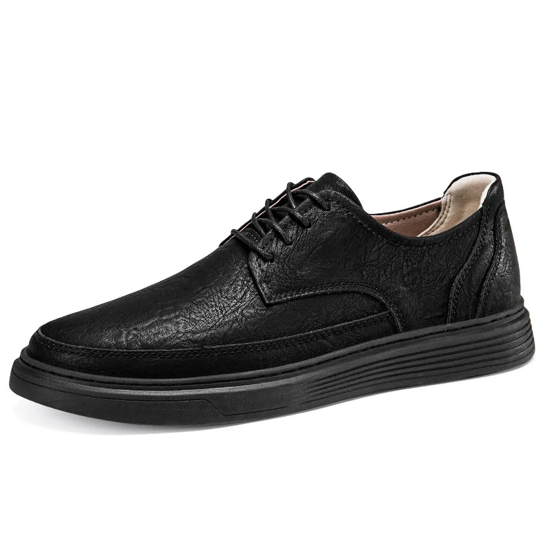 Summer Autumn Mens Lace Up Leather Casual Shoes Men Fashion Flat Shoes Big Size 47 48 Breathable Comfortable