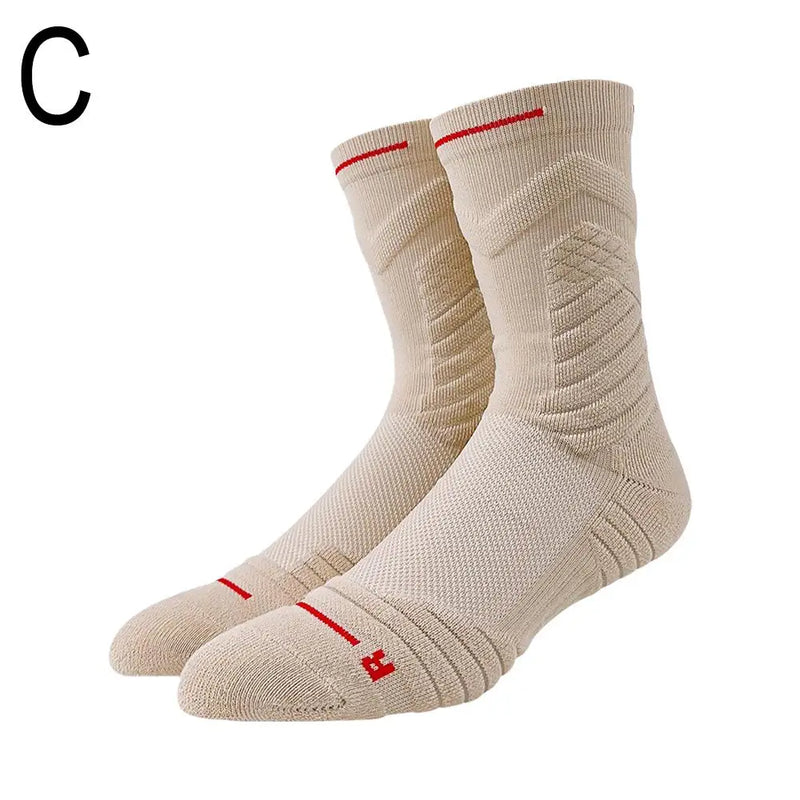 WRELS 1/2/3 Pairs Crew Basketball Socks Thick Cushioned Compression Socks Men Women Arch Support Moisture Wicking Athletic Socks