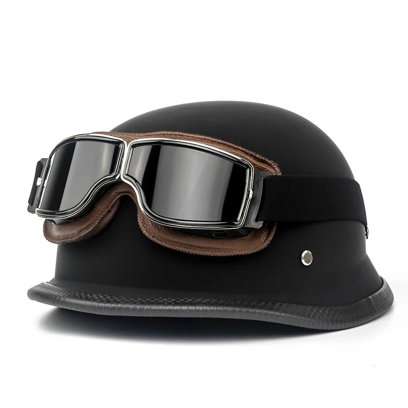 ABS material motorcycle helmet casco moto retro World War II German military helmet with goggles capacete