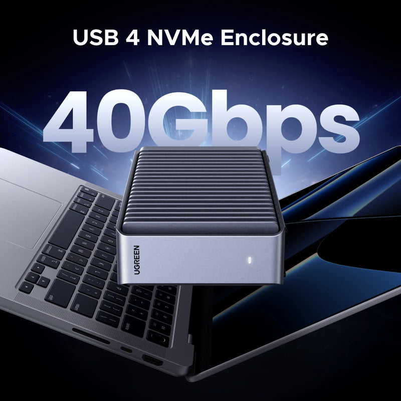 UGREEN 40Gbps M2 SSD Enclosure USB4 NVMe Case Compatible with Thunderbolt M.2 NVMe SSD Enclosure for Mac Mini M4 MacBook Pro