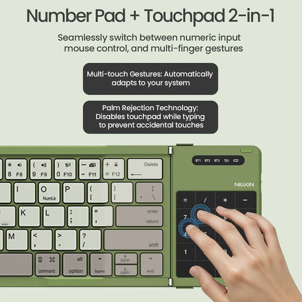 NILLKIN Folding Bluetooth Keyboard With Touchpad For Smartphone Windows IOS Android PC Office Mini Portable Wireless Keyboard